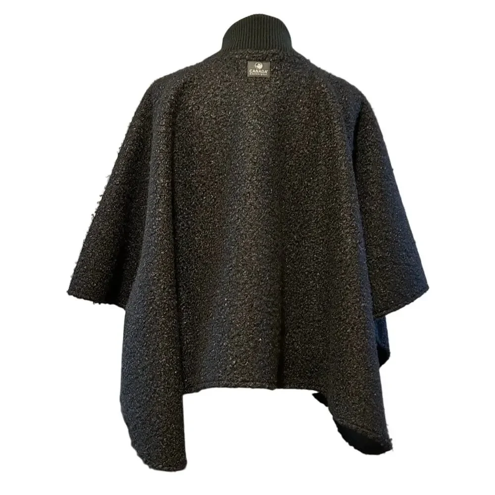 Canada Weathergear Zip Front Knit Cape Poncho Sweater Textured, One Size - Picture 4 of 11